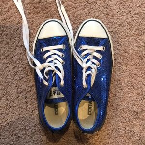 Limited edition blue sequin Converse